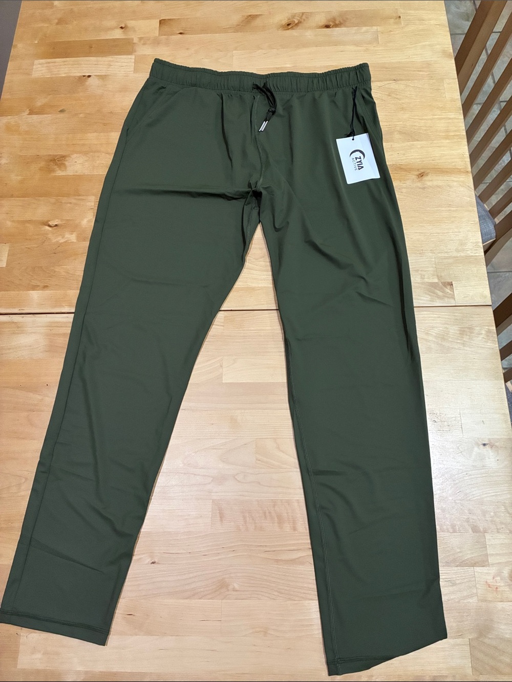 ZYIA Olive Green Drawstring Track Joggers